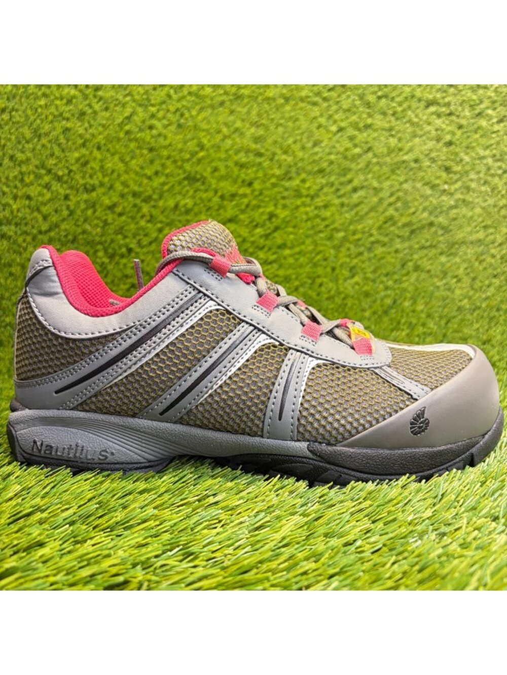 Nautilus N1393 SR Womens Size 12D‎ Green Gray Pink Steel Toe Safety Work Shoes